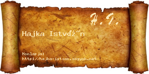 Hajka István névjegykártya